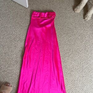 Hot Pink Satin Maxi